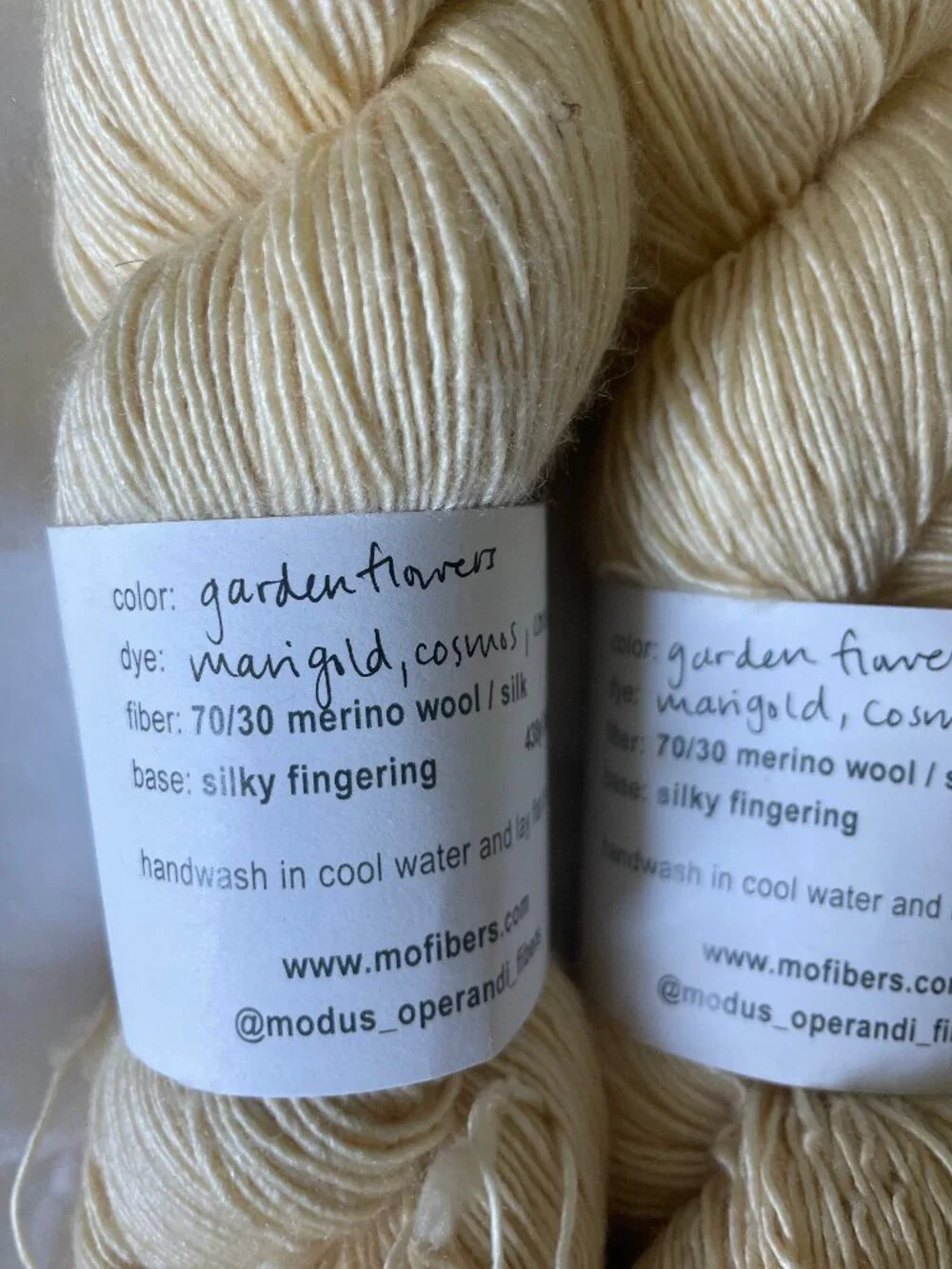 Modus Operandi Fibers Naturally Dyed Merino Wool Silk Fingering Weight Yarn